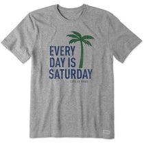 Life Is Good Men's Heather Grey Every Day Is Saturday Crusher Tee