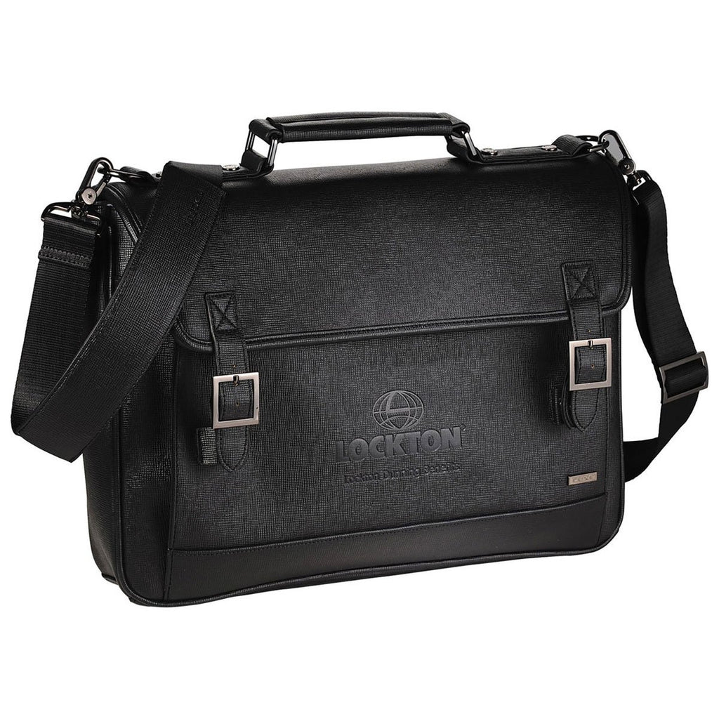Luxe Black Computer Messenger Bag