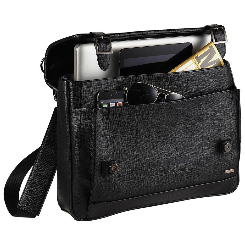 Luxe Black Computer Messenger Bag