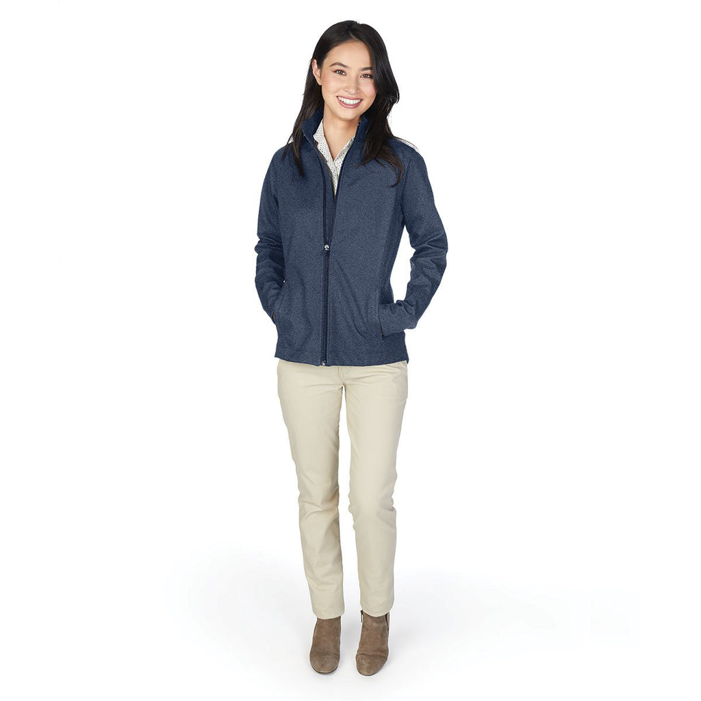 Charles River Women's Navy Melange Back Bay Soft Shell Jacket
