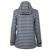 Charles River Women's Navy/white Stripe New Englander Printed Rain Jacket