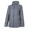 Charles River Women's Navy/white Stripe New Englander Printed Rain Jacket