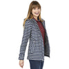 Charles River Women's Navy/white Stripe New Englander Printed Rain Jacket