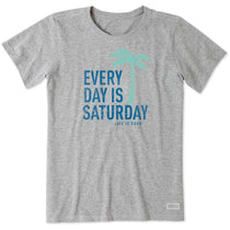 Life Is Good Women's Heather Grey Every Day Is Saturday Crusher Tee