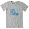 Life Is Good Women's Heather Grey Every Day Is Saturday Crusher Tee