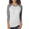Next Level Unisex Premium Heather/Heather White Triblend 3/4-Sleeve Raglan Tee