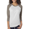 Next Level Unisex Venetian Grey Sleeves/Heather White Triblend 3/4-Sleeve Raglan Tee