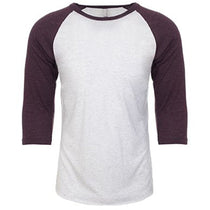 Next Level Unisex Vintage Purple/Heather White Triblend 3/4-Sleeve Raglan Tee