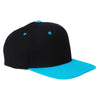 Yupoong Black/Teal 6-Panel Structured Flat Visor Classic Snapback