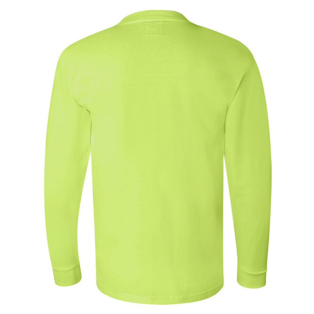 Bayside Men's Lime Green USA-Made Long Sleeve T-Shirt