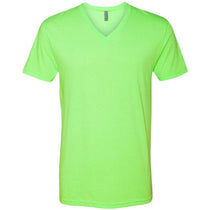 Next Level Men's Neon Heather Green Premium CVC V-Neck Tee
