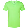 Next Level Men's Neon Heather Green Premium CVC V-Neck Tee