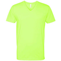 Next Level Men's Neon Yellow Premium CVC V-Neck Tee