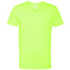 Next Level Men's Neon Yellow Premium CVC V-Neck Tee