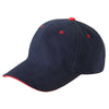 Yupoong Navy/Red Brushed Cotton Twill 6-Panel Mid-Profile Sandwich Cap