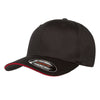 Flexfit Black/Red Wooly Cap with Sandwich Bill