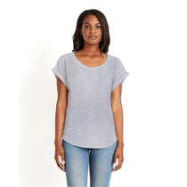 Next Level Women's Heather Grey Dolman With Rolled Sleeves