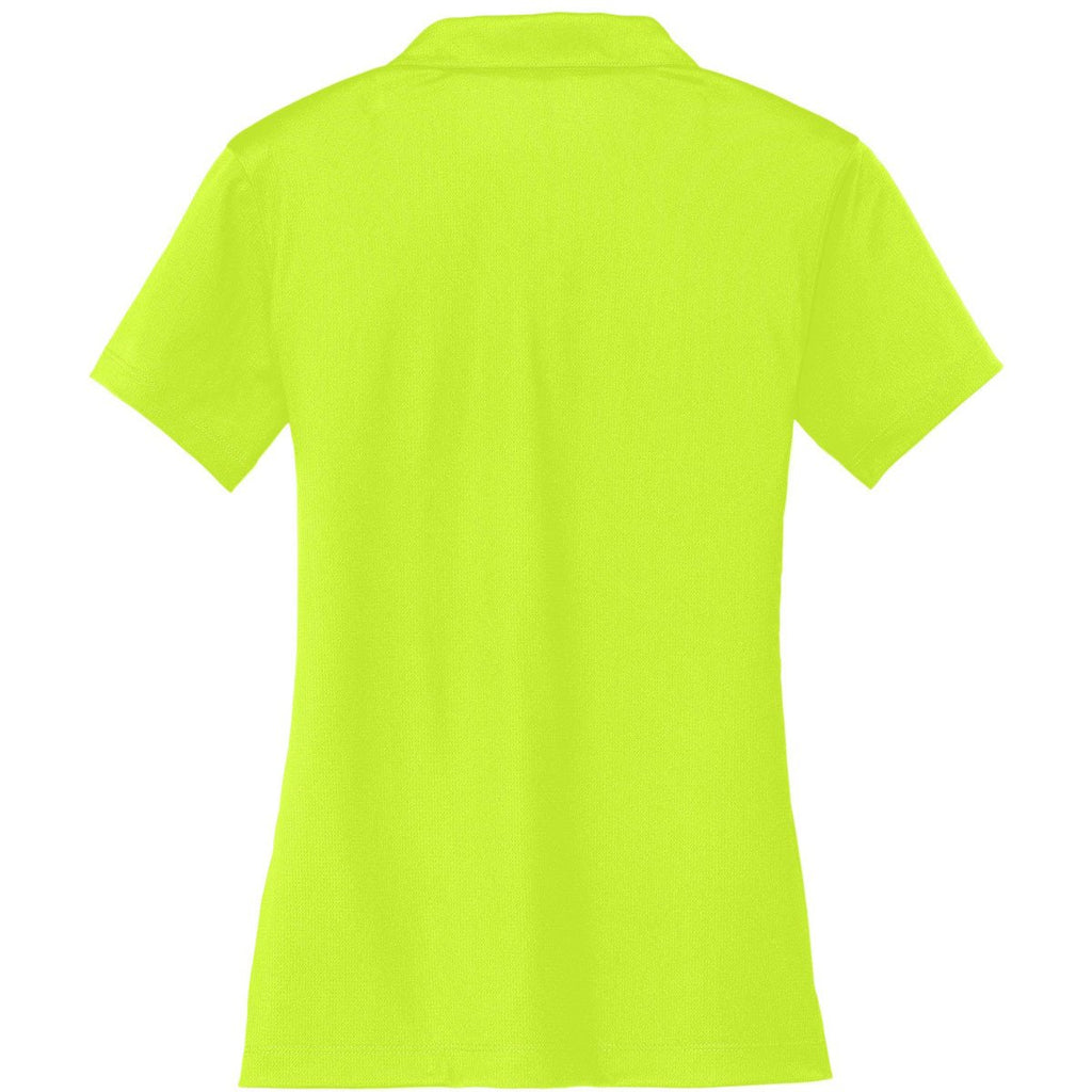 Nike Women's Bright Green Dri-FIT Short Sleeve Vertical Mesh Polo