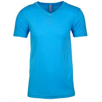 Next Level Men's Turquoise Premium Fitted Sueded V-Neck Tee