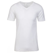 Next Level Men's White Premium Fitted Sueded V-Neck Tee