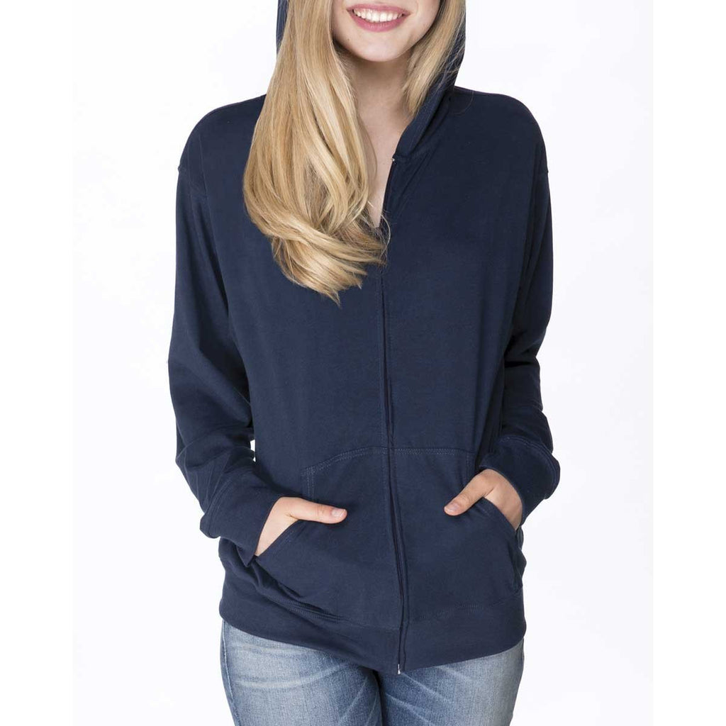 Next Level Unisex Midnight Navy Sueded Full-Zip Hoodie