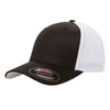 Flexfit Black/White 6-Panel Mesh Back Trucker Cap