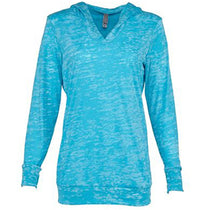 Next Level Women's Tahiti Blue Burnout Hoodie