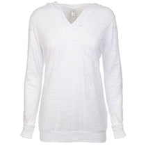 Next Level Women's White Burnout Hoodie