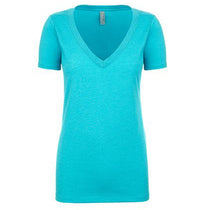 Next Level Women's Tahiti Blue CVC Deep V Tee