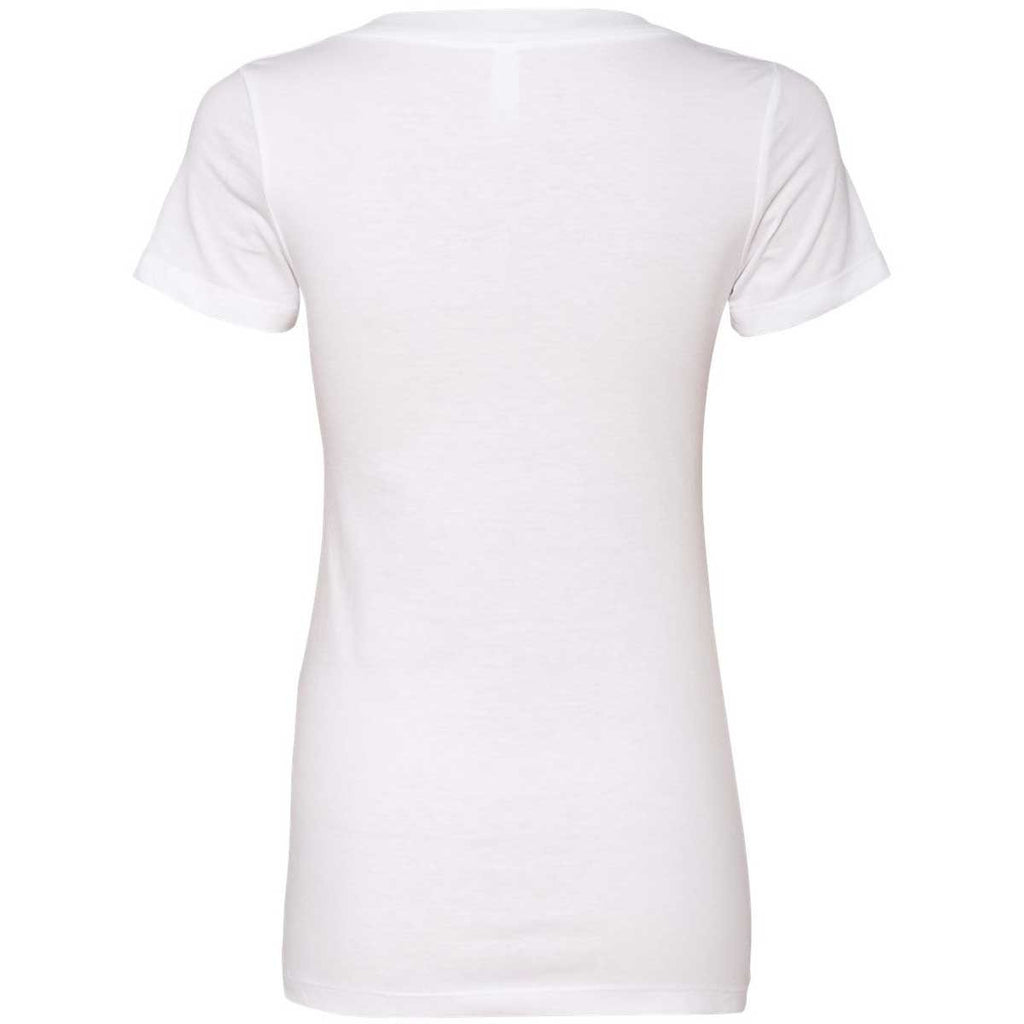 Next Level Women's White CVC Deep V Tee
