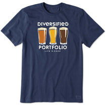Life Is Good Men's Darkest Blue Diversified Portfolio Beer Crusher Tee