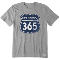 Life Is Good Men's Heather Grey 365 Highway Crusher Tee
