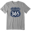 Life Is Good Men's Heather Grey 365 Highway Crusher Tee