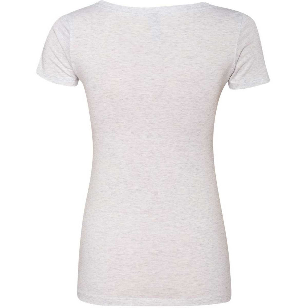Next Level Women's Heather White Triblend Scoop Tee