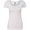 Next Level Women's Heather White Triblend Scoop Tee
