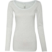 Next Level Women's Heather White Triblend Long-Sleeve Scoop Tee