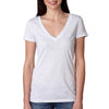 Next Level Women's Heather White Triblend Deep-V Tee