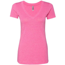 Next Level Women's Vintage Pink Triblend Deep-V Tee