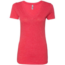 Next Level Women's Vintage Red Triblend Deep-V Tee
