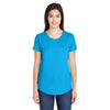 Anvil Women's Heather Caribbean Blue Triblend Scoop Neck T-Shirt
