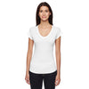 Anvil Women's White Triblend V-Neck T-Shirt