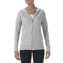 Anvil Women's Heather Grey Tri-Blend Full Zip Jacket