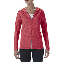 Anvil Women's Heather Red Tri-Blend Full Zip Jacket