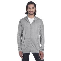 Anvil Men's Heather Grey Tri-Blend Full Zip Jacket