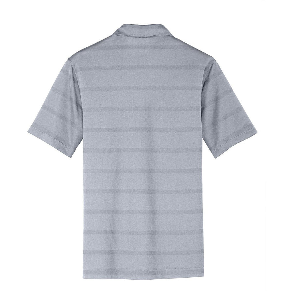 Nike Men's Dark Grey/Anthracite Dri-FIT Short Sleeve Fade Stripe Polo