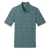 Nike Men's Turquoise/Grey Dri-FIT Short Sleeve Fade Stripe Polo
