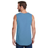 LAT Men's Light Blue/Indigo Contrast Back Fine Jersey Tank Top