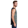 LAT Men's Vintage Camo/Black Contrast Back Fine Jersey Tank Top