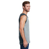LAT Men's Vintage Heather/Vintage Navy Contrast Back Fine Jersey Tank Top