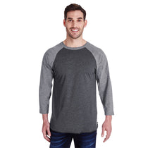 LAT Men's Vintage Smoke/Granite Heather Baseball Fine Jersey T-Shirt